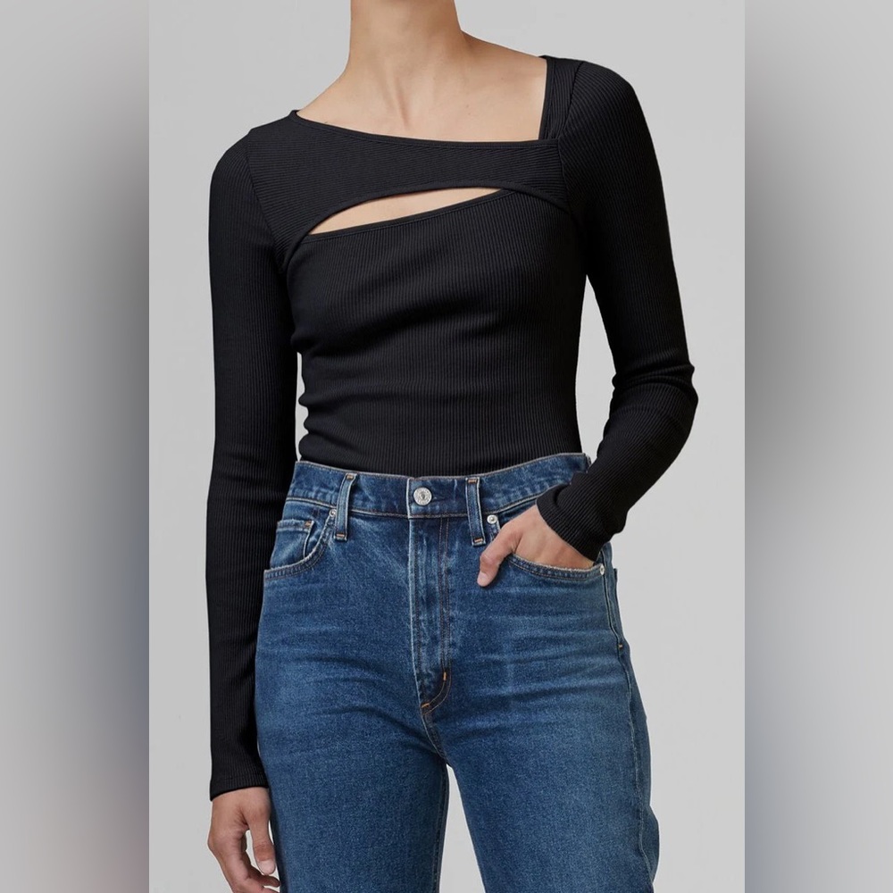 Citizens of Humanity Iris Cut Out Top in Black Small New with Tags